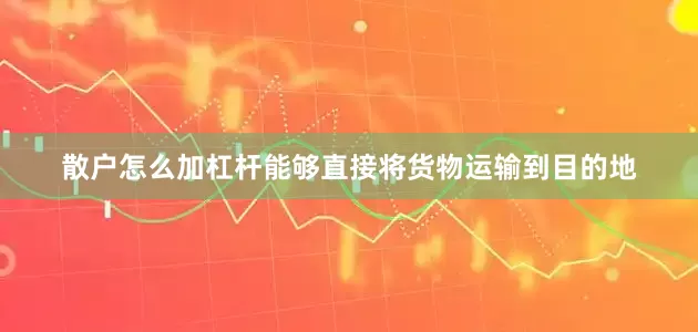 散户怎么加杠杆能够直接将货物运输到目的地